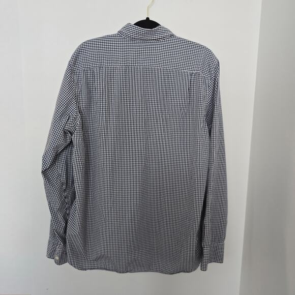 J. Crew Shirt Mens Size L Navy White Gingham Check Button Down Classic Cotton - Picture 5 of 8